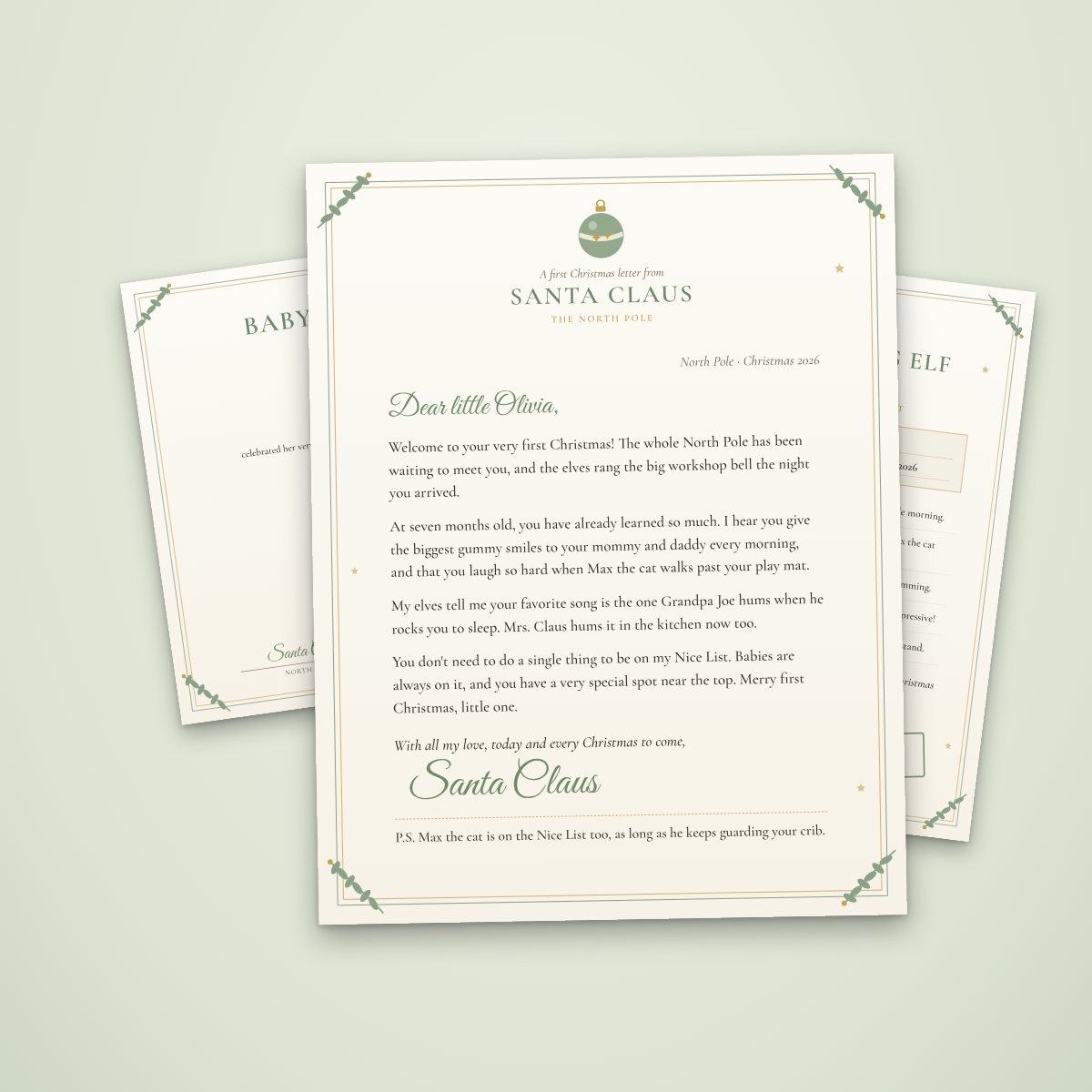 Baby's First Christmas letter set