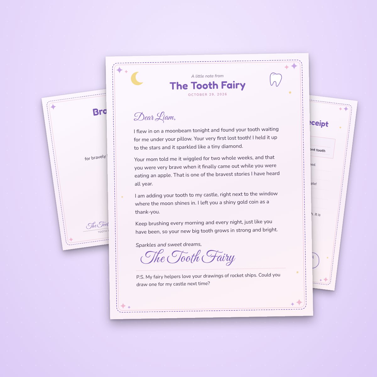Tooth Fairy letter set